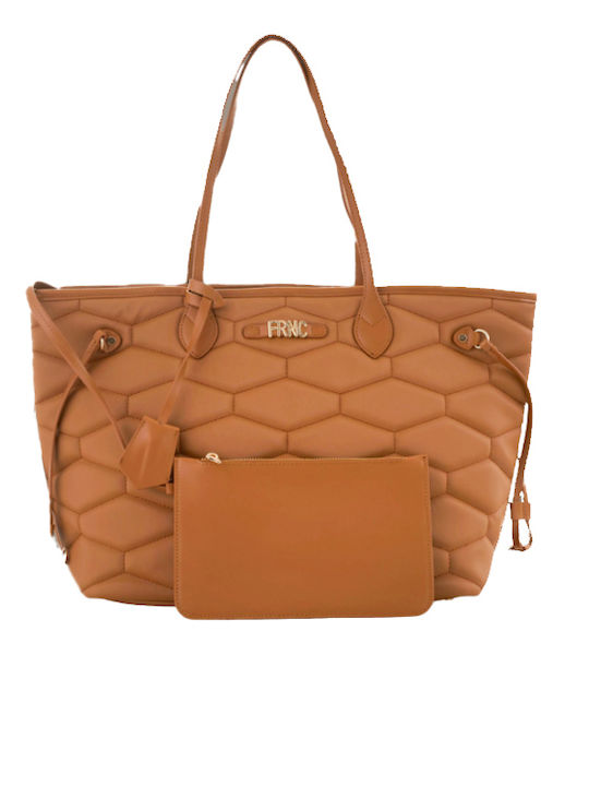 Set Leder Damentasche Shopper Schultertasche Braun