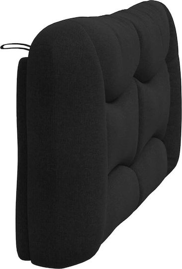 vidaXL LED Headboard Cushion Fabric Black 160x48cm