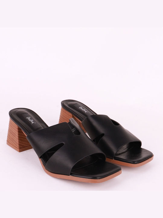 Vera Blum Chunky Heel Mules Black