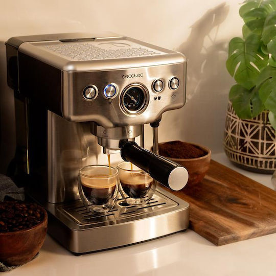 Cecotec Power Espresso 20 Barista Mini Μηχανή Espresso 1465W Πίεσης 20bar Ασημί 01982