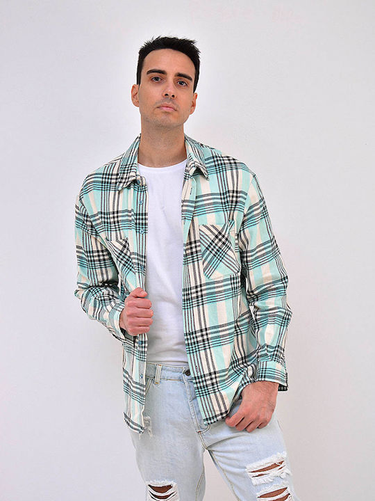 Long-sleeved Shirt Checked Green