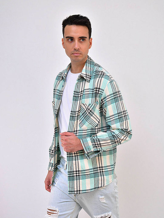 Long-sleeved Shirt Checked Green