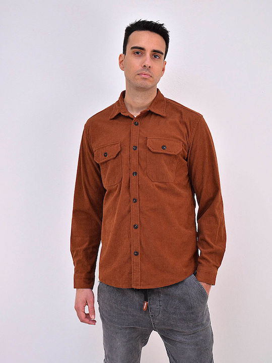 Long-sleeved Corduroy Shirt TAN