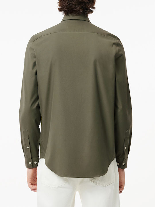 Lacoste Men's Shirt Long Sleeve Cotton Olive