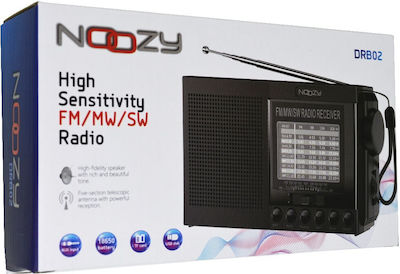 Noozy DRB02 Radio portabil Cu baterie cu USB Negru