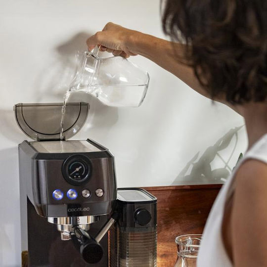 Cecotec Espresso 20 Steel Pro Espresso Coffee Machine 1350W Pressure 20bar for Cappuccino Silver 01985