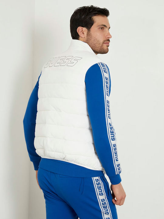 Guess Fără mâneci Geacă pentru bărbați Puffer White