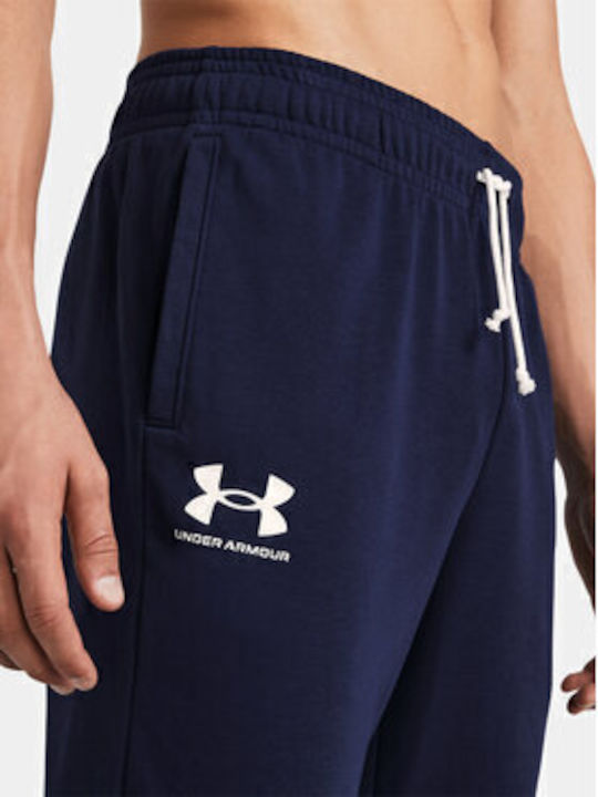 Ua Rival Terry Sweatpants with Elastic Dark Blue