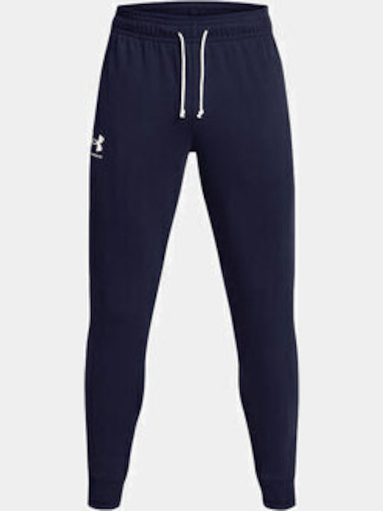 Ua Rival Terry Sweatpants with Elastic Dark Blue