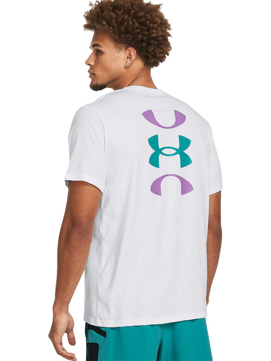 Under Armour Bball Мъжко Спортно Тениска с Къс Ръкав Бял