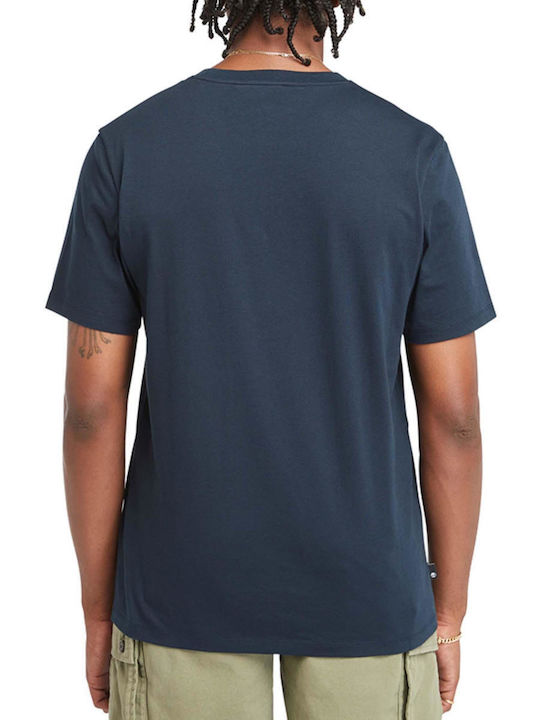 Timberland Linear Men's Short Sleeve T-shirt Navy Blue
