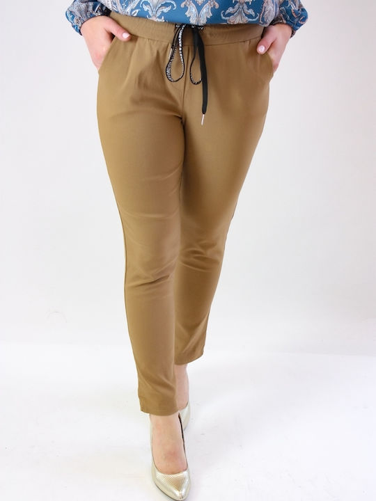 Brak Women's Fabric Trousers Caramel