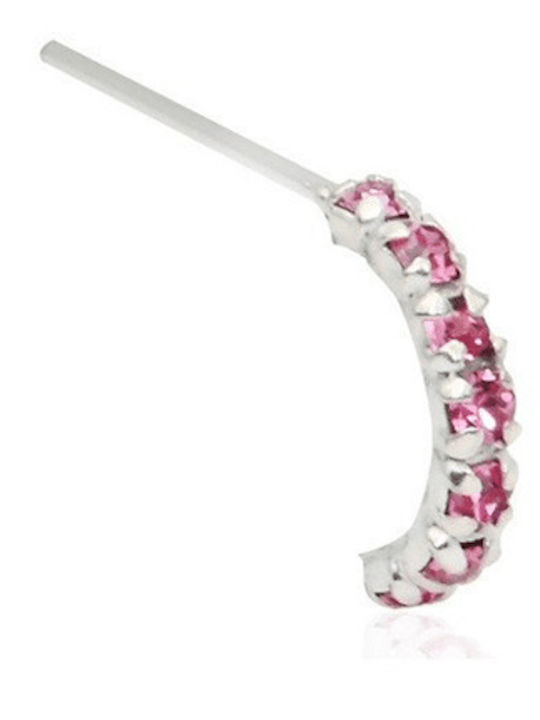 Asimi Body Piercing Σκουλαρίκι Κρικάκι Μύτης από Ασήμι Λευκό