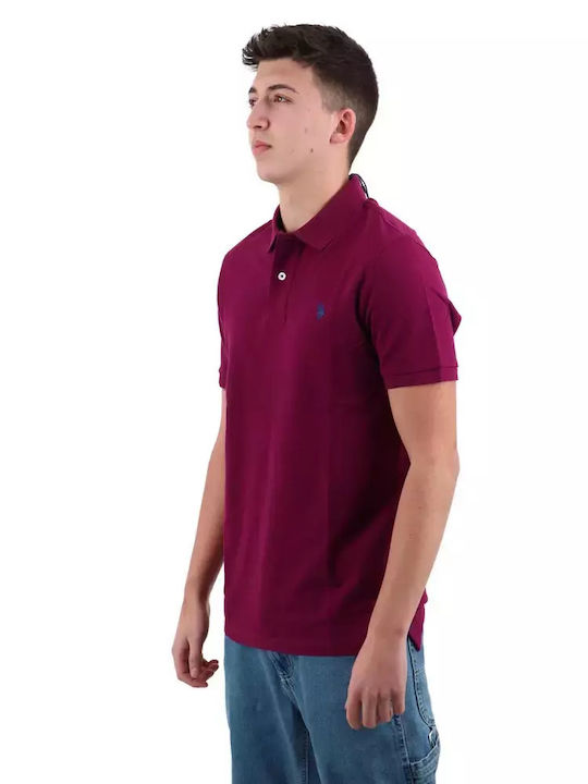 U.S. Polo Assn. Bluza Bărbătească cu Mânecă Scurtă Polo Purple