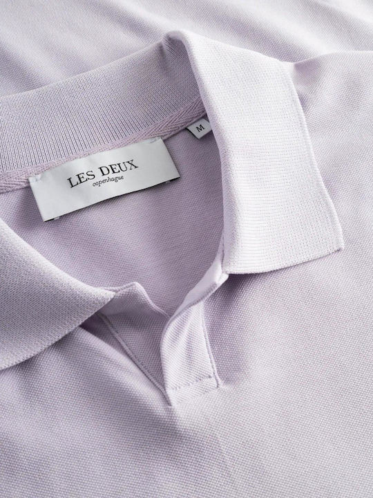 Les Deux Men's Short Sleeve Blouse Polo Light Orchid (purple)