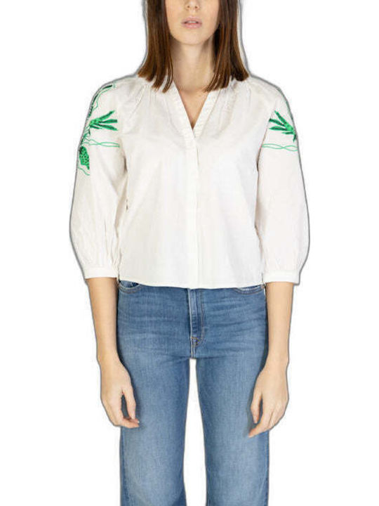 Kisty Long Sleeve Women's Cotton Shirt White