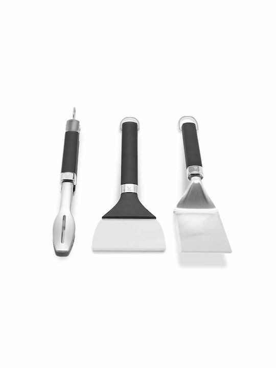 Weber Set of 3 BBQ Tools with Spatula, Sharpener, and Tongs 3400074