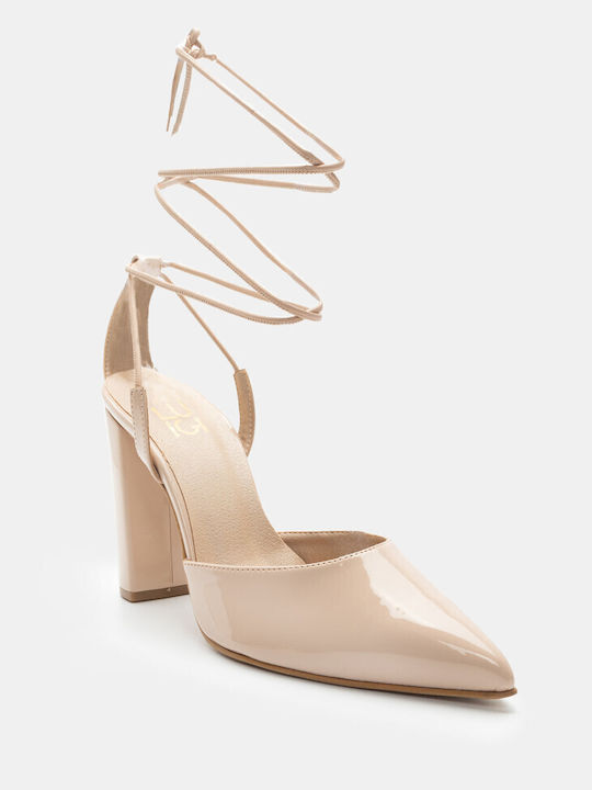 Luigi Pointed Toe Beige Heels