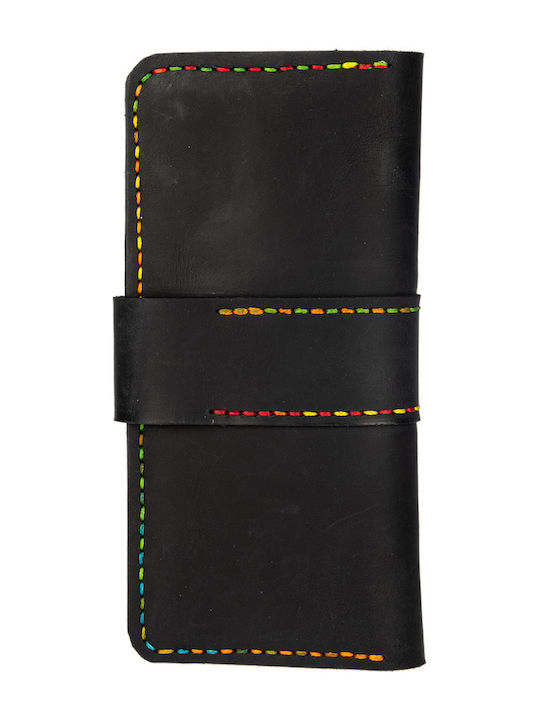Large Leather Women's Wallet Cards Black