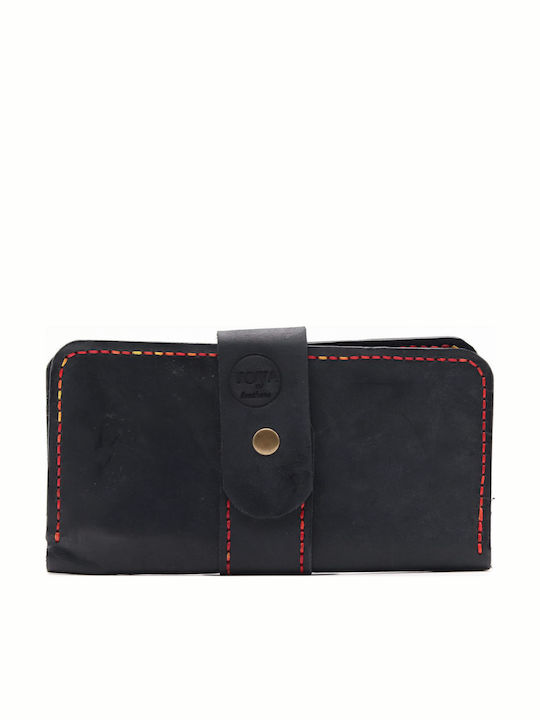 Large Leather Women's Wallet Cards Black