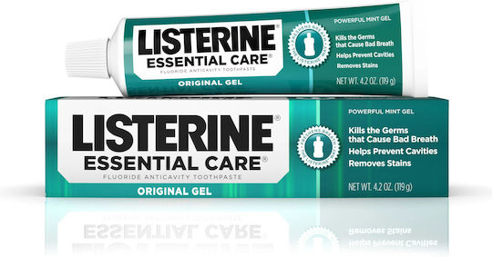 Toothpaste, Listerine, Essential Care, Original Gel, Antimicrobial Effect For Fresh Breath, 119gr
