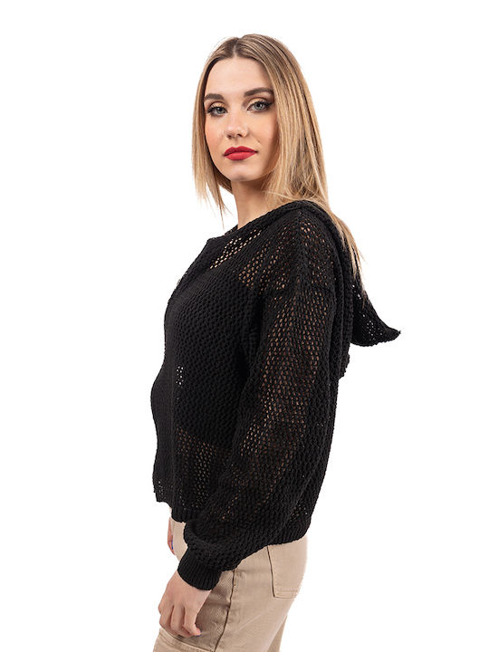 Chamakh Women's Knitted Cardigan with Zipper Black