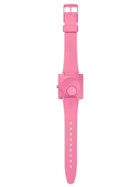 Swatch Swatch Damen Uhr mit Rosa Kautschukarmband
