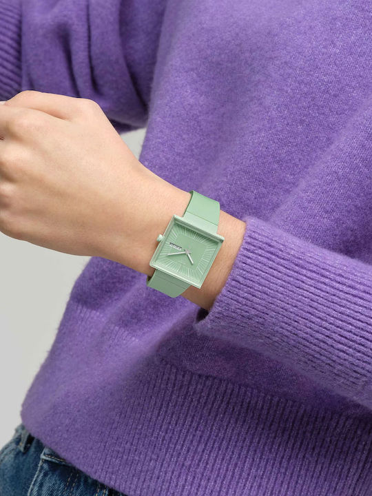 Swatch Swatch Women's Watch with Green Rubber Strap
