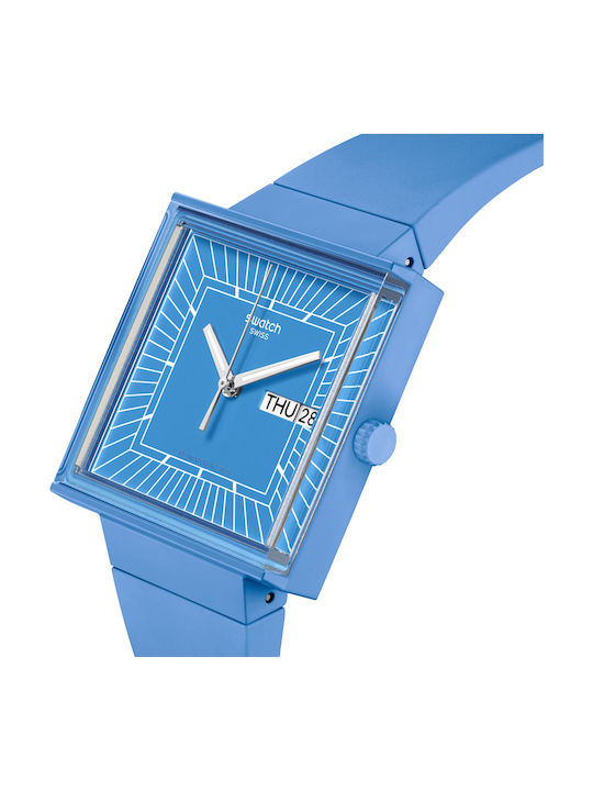 Swatch Swatch Women's Watch with Blue Rubber Strap