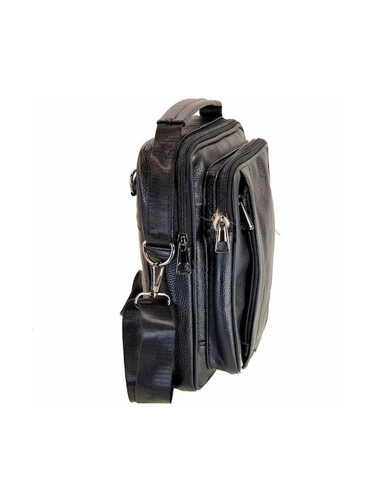 Piele Geantă pentru bărbați Umăr / Crossbody Neagră 2035C-black