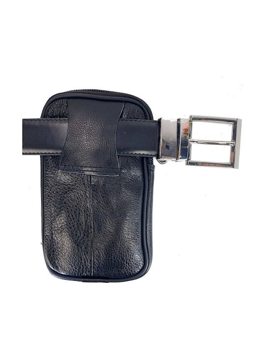 Leder Herrentasche Schulter / Crossbody Schwarz
