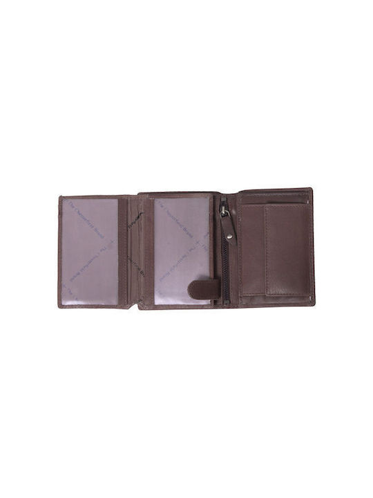 Leather Men's Wallet Classic with RFID Brown