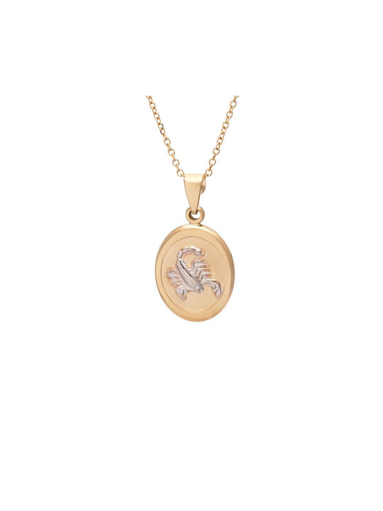 Necklace Scorpio Zodiac Sign in Yellow Gold K9 KR2757