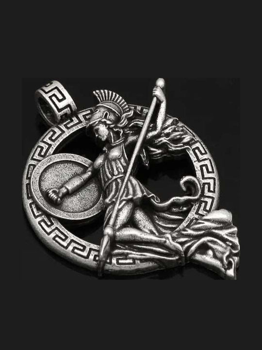 Pendant Necklace Goddess Athena of Greek Mythology in Silver Tone