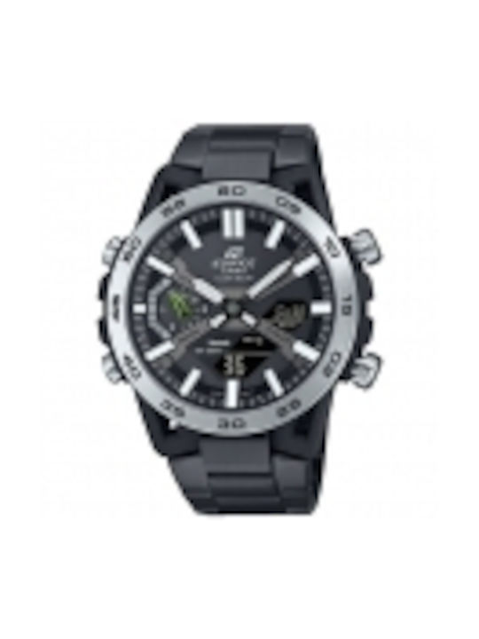 Casio Uhr Chronograph Solar mit Schwarz Metallarmband