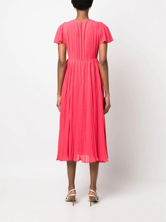 Michael Kors Georgette Midi Dress Fuchsia