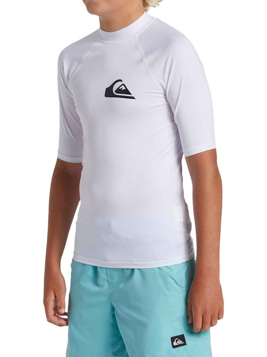 Quiksilver Kinder Badeanzug UV-Schutz (UV) Shirt Weiß