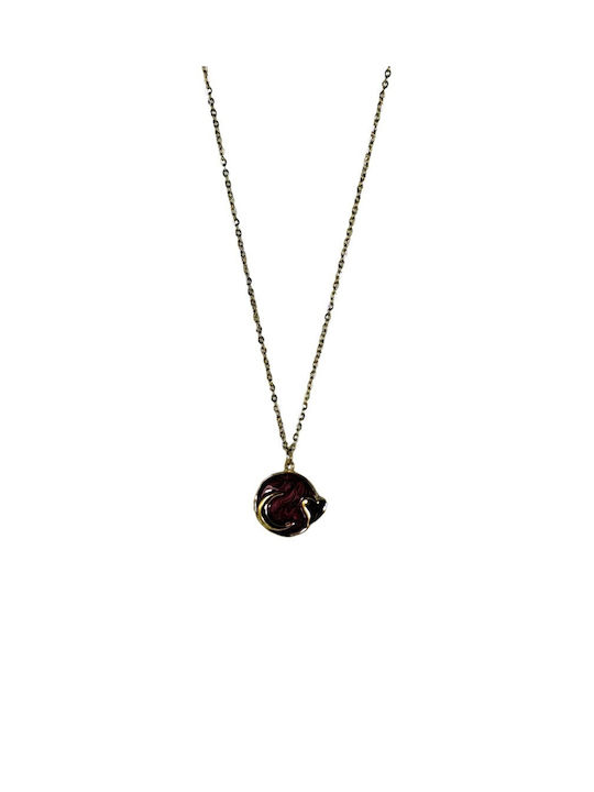 Roseo Necklace with design Heart from Gold Plated Steel