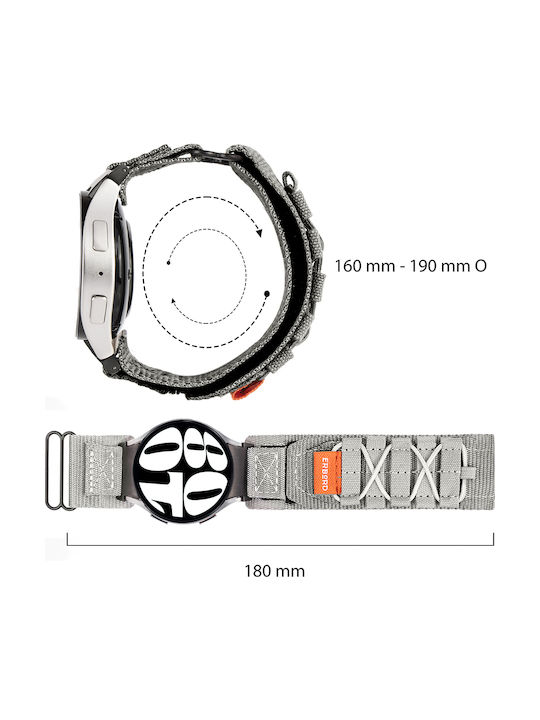 Erbord Λουράκι Υφασμάτινο Γκρι (Galaxy Watch4/5/6/7/FE/4 Classic/6 Classic/5 Pro)