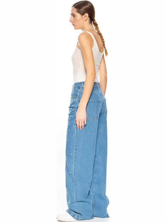 Hoch tailliert Damenjeans Blue