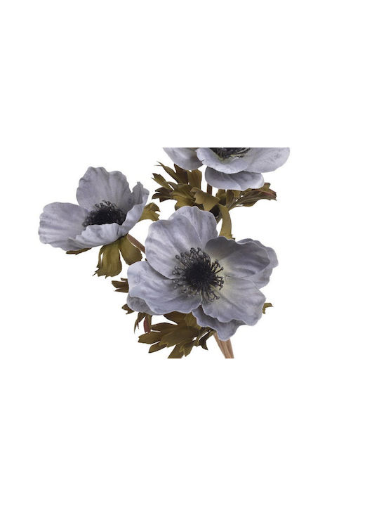 Floare artificială Anemone, 56cm, Gri-Violet