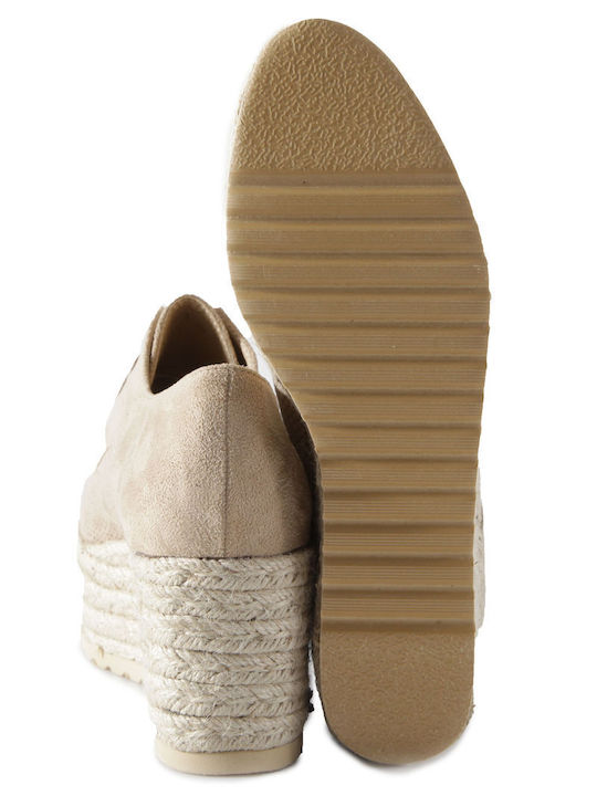 Espadrilles Feng Schuh Schuh Espadrille Plateau Mid H Footwear L0803-3-BEIGE Women's