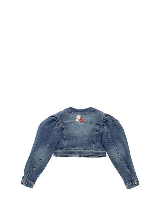 Jacket Monnalisa Denim Jeans With Inflatable Shoulders 795102R2 5010-0061 Girl