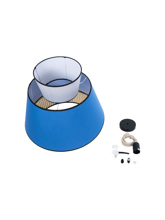 GloboStar Saige Hängelampe Blau Boho Raster mit Fassung E27 50cm.