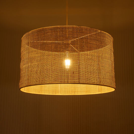 GloboStar Yotto Ceiling Light Beige Boho Grid with E27 Socket 55x30x30cm