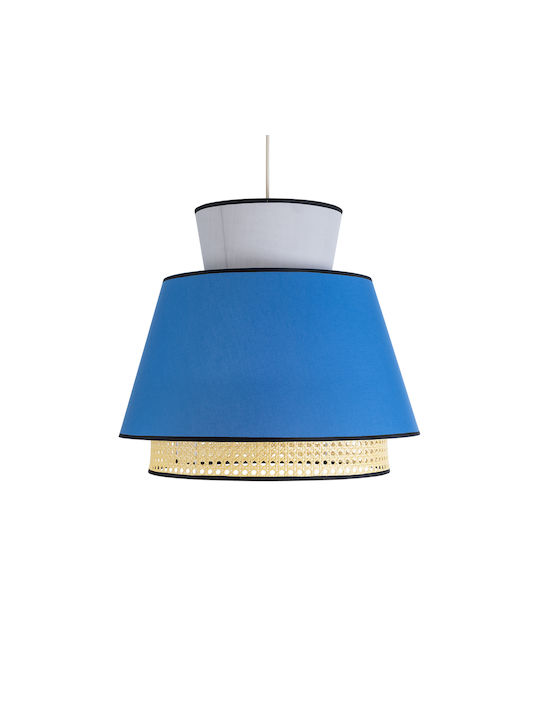 GloboStar Saige Hängelampe Blau Boho Raster mit Fassung E27 50cm.