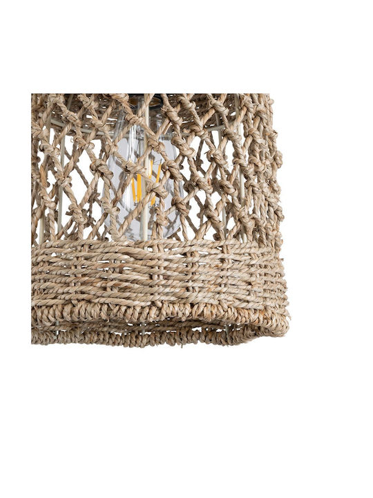 GloboStar Ecuador Deckenleuchte Beiges Boho Raster mit Lampenbirnensockel E27 20x25x25cm