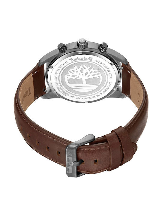 Timberland Northbridge Ανδρικό Ρολόι 45mm Μπαταρίας με Καφέ Δερμάτινο Λουράκι