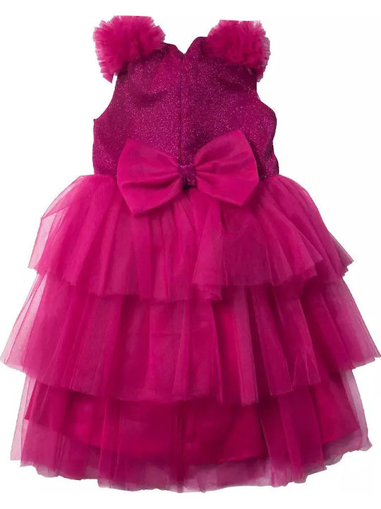Kinderkleid Tüll Fuchsia