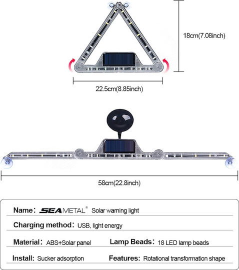 Rechargeable Car Warning Light LED